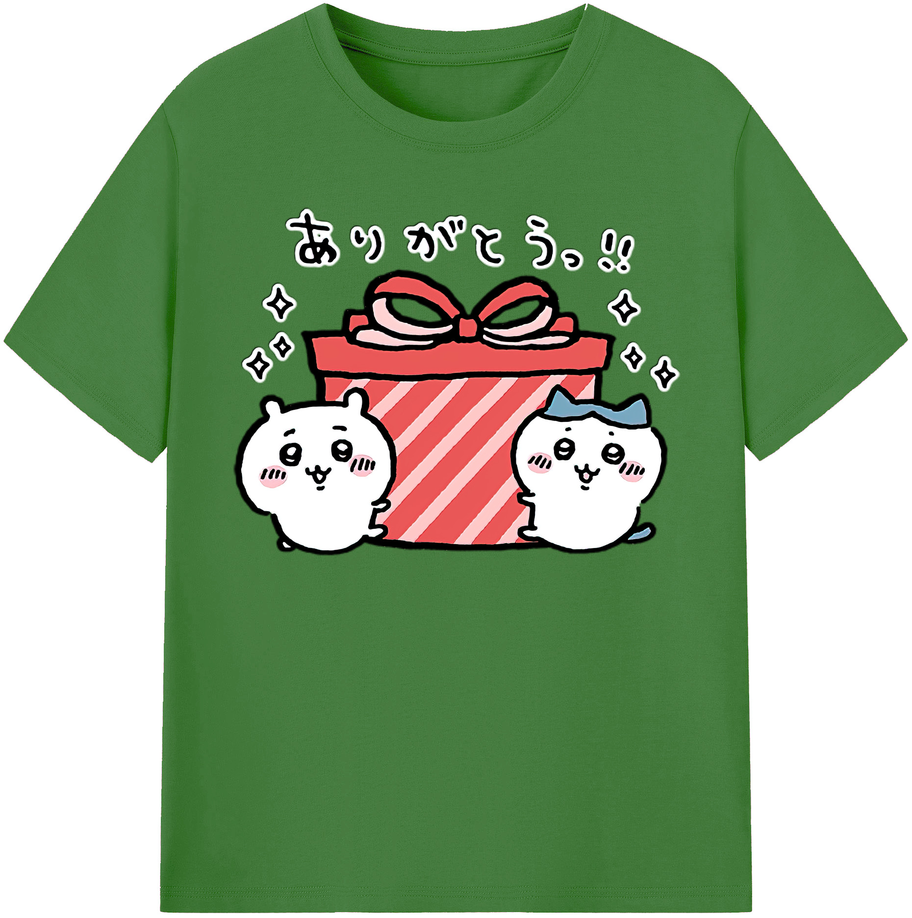 （画像用） ちいかわ ハチワレ Chii-kawa hachiware レディースカジュアルプリントTシャツ（綿100％）